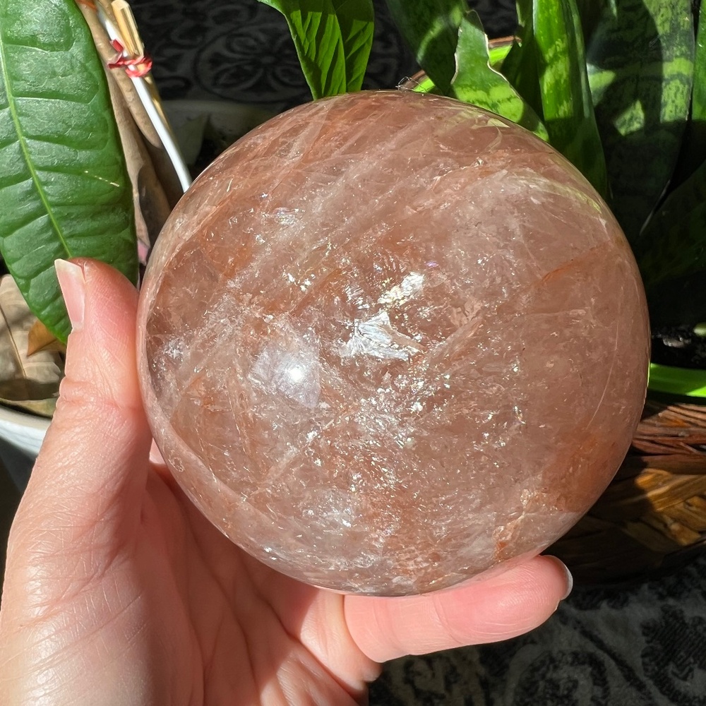 XL fire quartz sphere (f) | crystal
